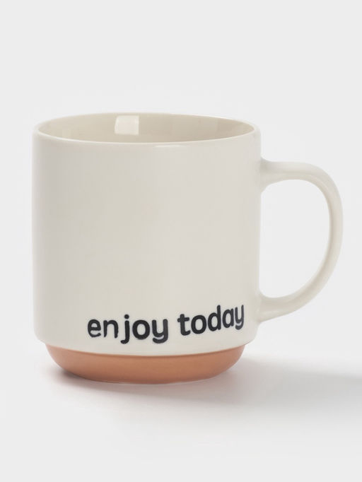 Кружка Доляна Enjoy today, фарфор, 420 мл, 12×9×10 см, фарфор, молочная