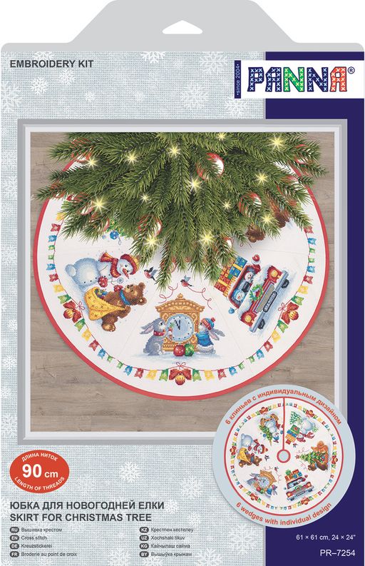 Набор для вышивания PANNA PR-7254 Юбка для новогодней ёлки 61 х 61 см