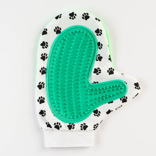 Рукавица с резиновой щеткой 25 х 13 см, зелёная - Пижон фото 2