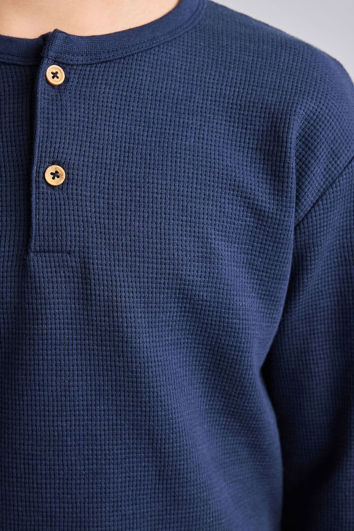 2li Tak_m Henley Yaka Ekose Erkek _ocuk - Defacto фото 4