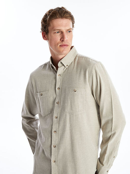 Regular Fit Uzun Kollu Gabardin Erkek G?mlek