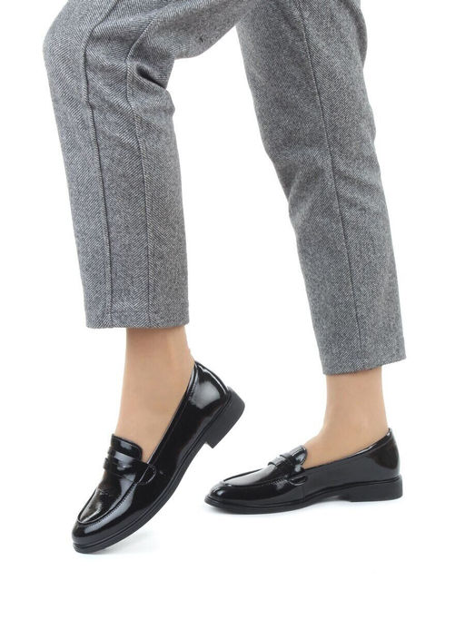 03-DCO142-2 BLACK Лоферы женские (натуральная кожа)