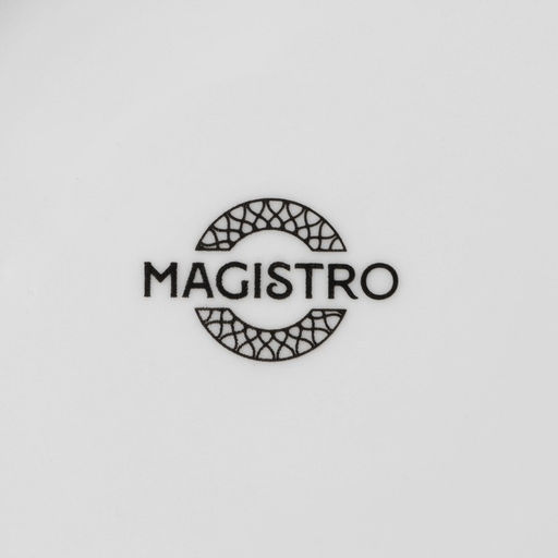 Чайная пара Magistro Argos, 2 предмета: чашка 220 мл, блюдце d=15 см, фарфор, белая