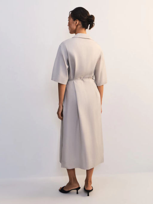 Льняное платье-рубашка с поясом ZR2605012904-36 / Zarina