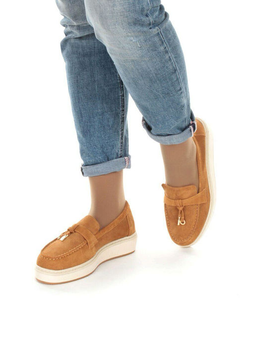 03-5061-8 BROWN Лоферы женские (натуральная замша) - No name фото 3