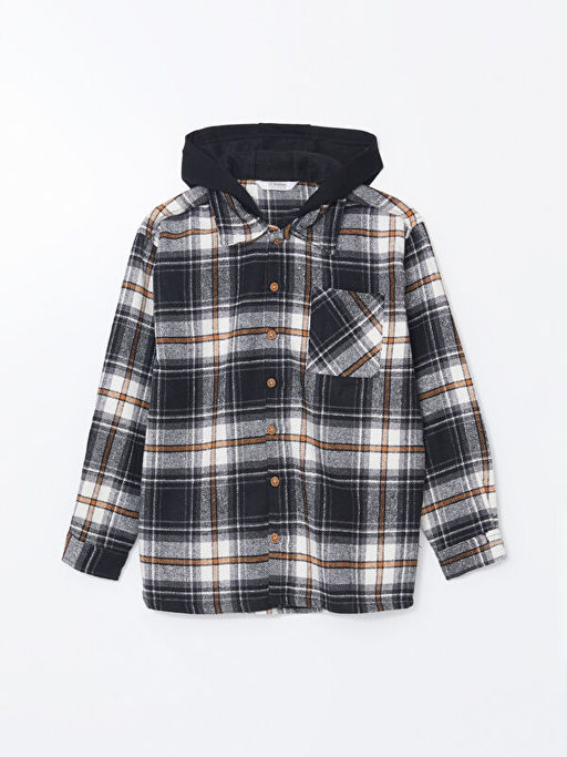 Kap??onlu Ekose Erkek ?ocuk G?mlek Ceket - Waikiki фото 5