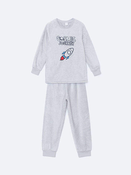 Bisiklet Yaka Pel?? Erkek ?ocuk Pijama Tak?m?