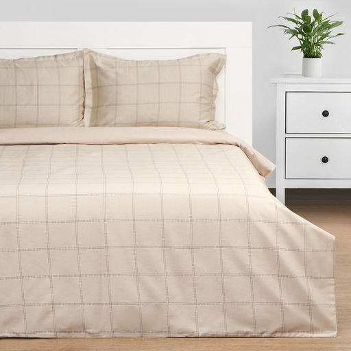 Постельное бельё Этель дуэт Cage: beige, 143х215 см-2шт, 215х240 см, 50х70+3 см-2 шт, мако-сатин, 114г/м2 фото 4
