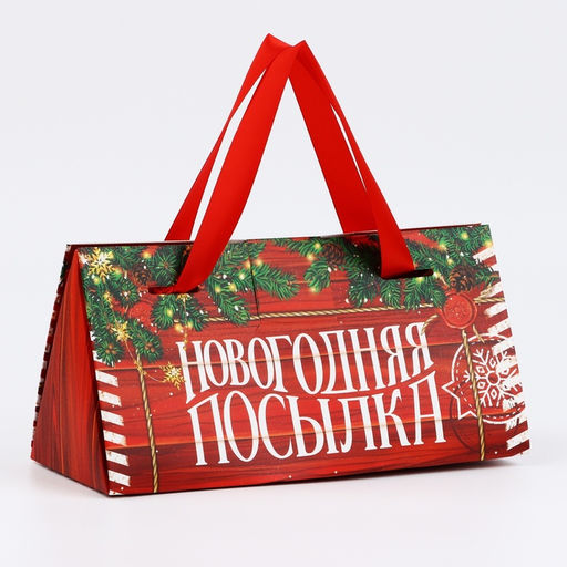Цена за 5 шт. Коробка подарочная «Новогодняя посылка», 24×11.5×9.5