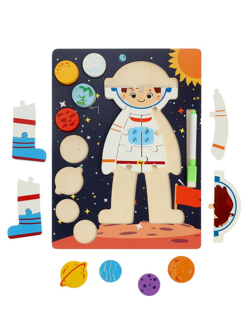 Деревянный Пазл-вкладыш «Космос»