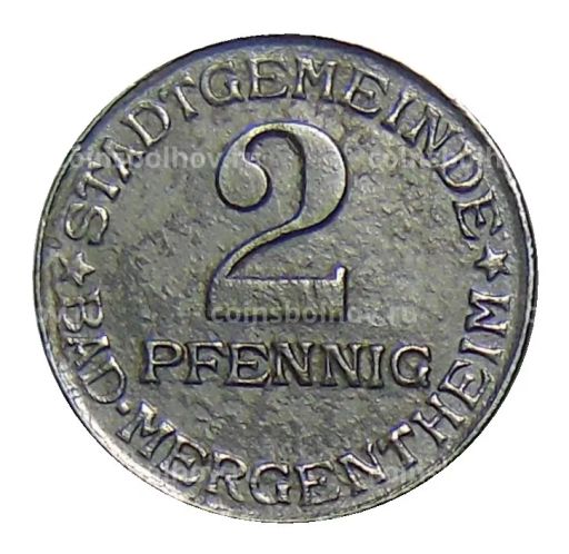 2 пфеннига 1920 года Германия  Нотгельд Бад-Маргентхайм