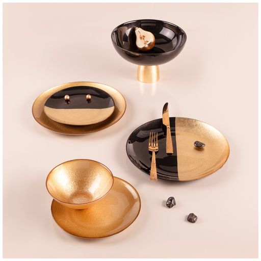 ВАЗА BOHEMIA BLACK/GOLD D=19 СМ H=24СМ - Bronco фото 2