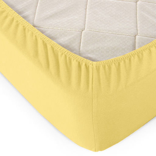 Простыня на резинке трикотаж , борт 20 см Горчичный 90х200