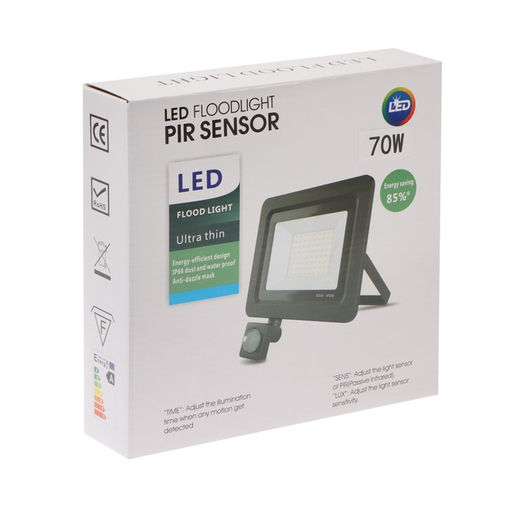 Прожектор светодиодный, 70 Вт,Датчик движения,IP65, 5600 Лм, 6500К, 180-240В - Simaland фото 9