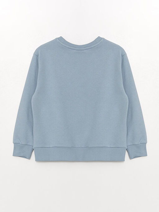 Bisiklet Yaka Bask?l? Uzun Kollu Erkek ?ocuk Sweatshirt - Waikiki фото 2