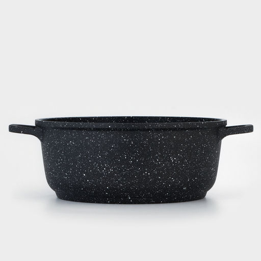 Кастрюля Доляна «Элит», 2 л, d=20 см, h=9 см, литые ручки, антипригарное покрытие, литой алюминий, чёрная