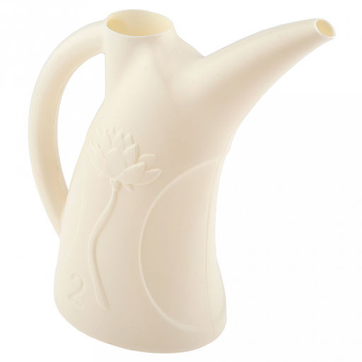 Лейка для комнатных растений пластмассовая 2л Лотос, 27,5х11,5х29см, пищевой полиэтилен, молочный (Россия) - Домашняя Мода фото 3