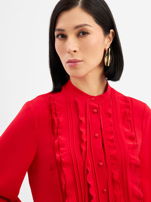 Блузка с рюшами OD-976-4 красный