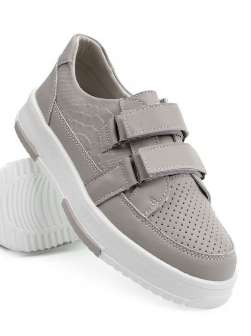 03-C138-3A GRAY Полуботинки спортивные женские (натуральная кожа)