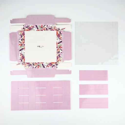 Цена за 5 шт. Коробка под 16 конфет с ячейками Цветы, 19?19?3 см