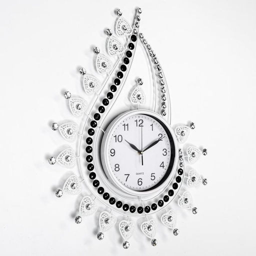 Часы настенные интерьерные «Капля с завитками», серия: Ажур, бесшумные, плавный ход, 69×50 см, d=21 см