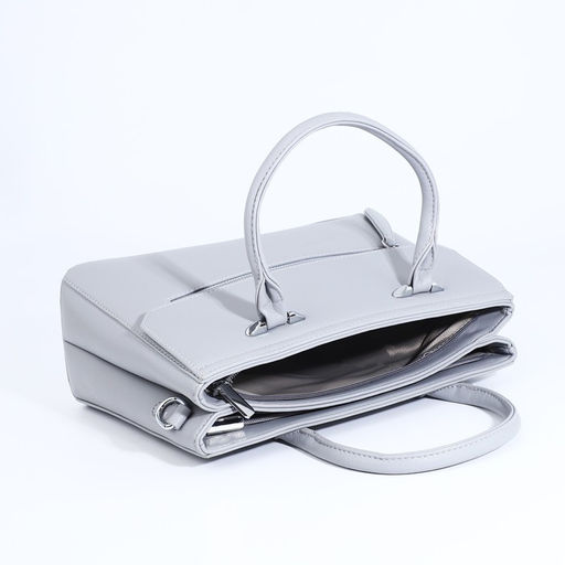 Сумка-тоут на молнии, наружный карман, цвет светло-серый - Simaland фото 7