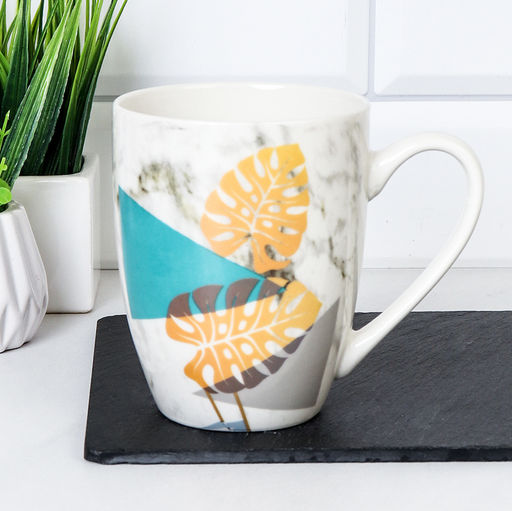 Кружка 350 мл Листья Акварель фарфор арт. G912 (736170)