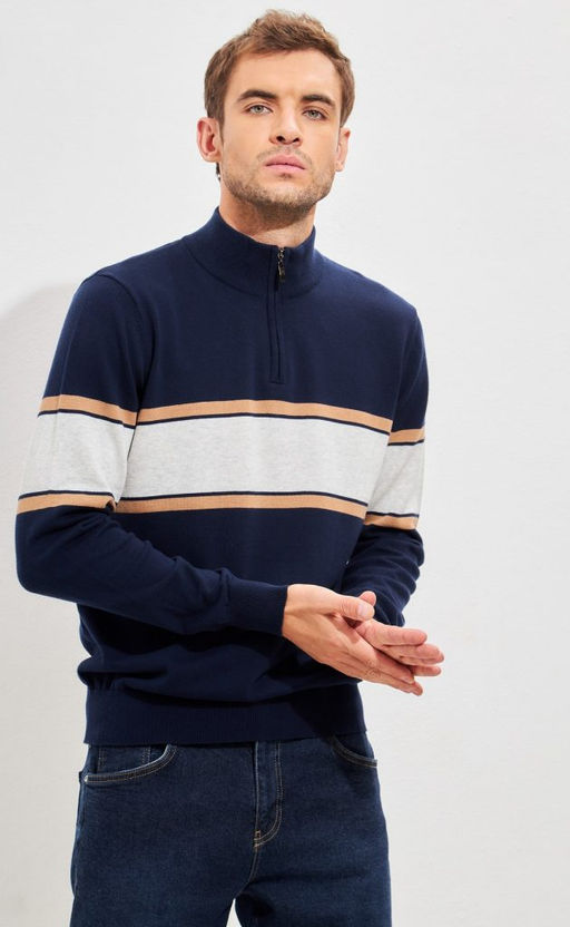 Джемпер P321-15222 navy-ochre - Primm фото 9