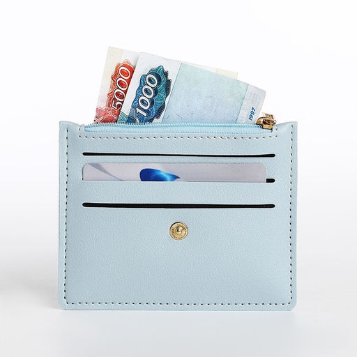 Картхолдер на кнопке, цвет голубой - Simaland фото 5