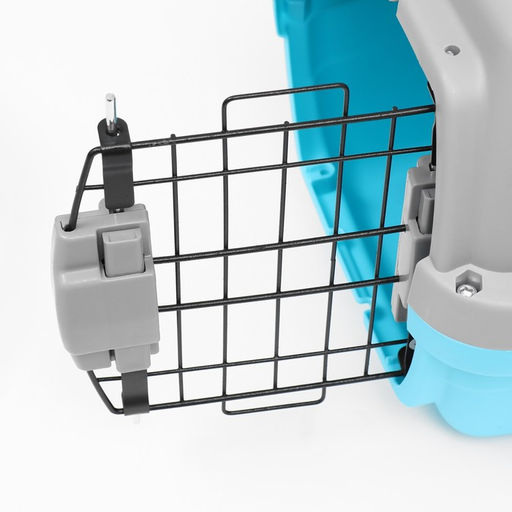 Переноска пластиковая Неон 48х32х29,5 см, вес животного до 12 кг, серо-голубая - Пижон фото 9