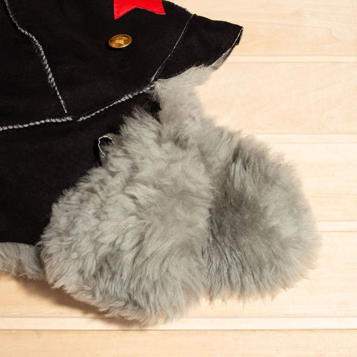 Шапка для бани из овчины Будёновка скорняжный шов, черный - Simaland фото 4