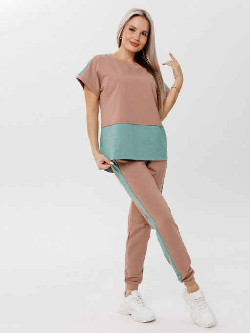 Костюм женский К-209 (футер с лайкрой) Чёрно-красная