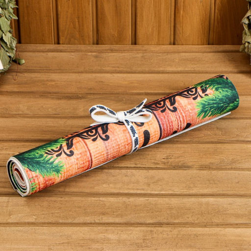 Коврик - лежак для бани и сауны с принтом «Хозяин Бани», 150×50 см, полиэфир 70%, шерсть 30%, «Банная забава»