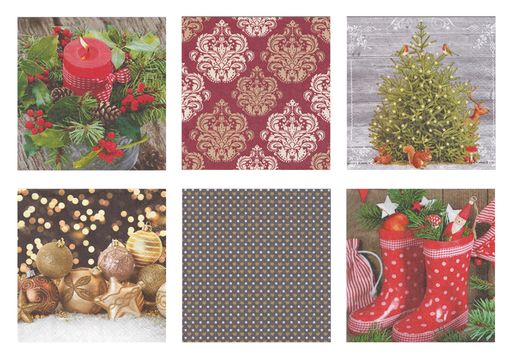 Love2art салфетки бумажные АССОРТИ 3х слойные SDD 33 x 33 12 шт. Набор №0517-10 Рождественская композиция