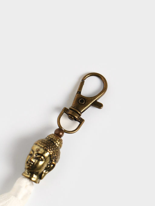 Брелок-кисточка «Будда», 17 см, белый, золотистый