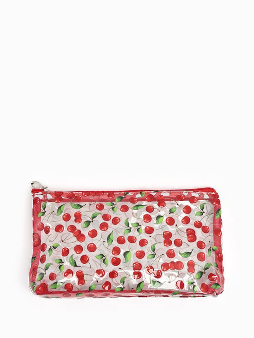 Косметичка ПВХ Вишня 25*5*15, отд на молнии, прозрачный