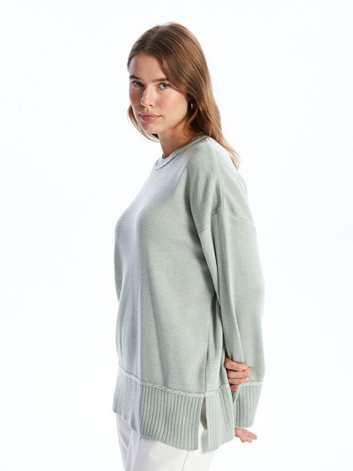 Bisiklet Yaka Kad?n Triko Tunik