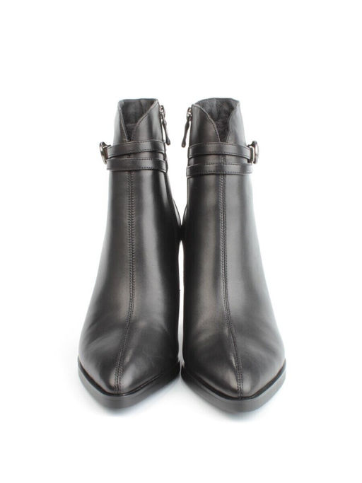 04-M3-L835 BLACK Ботильоны зимние женские (натуральная кожа, натуральный мех)