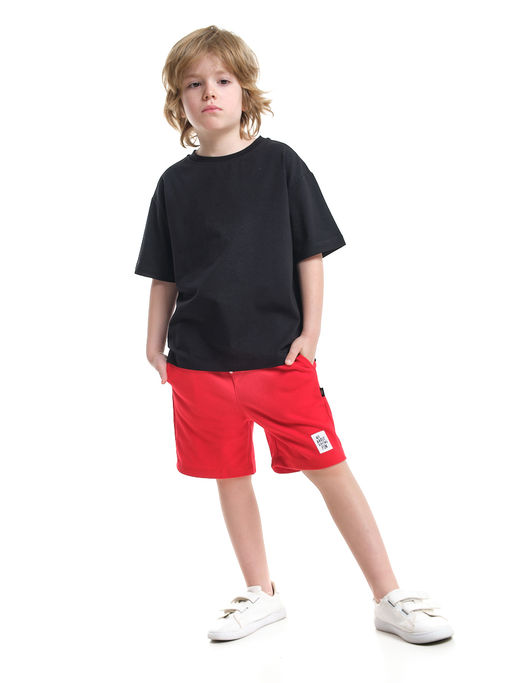 Футболка хлопок подросткам для школы 22-7626 черный - Mini maxi фото 14