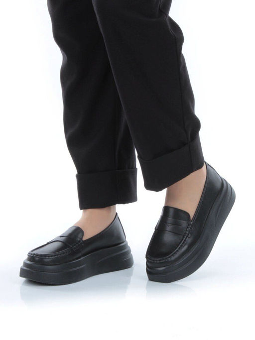 03-PDE31-2 BLACK Лоферы женские (натуральная кожа) - Фабричный китай фото 2