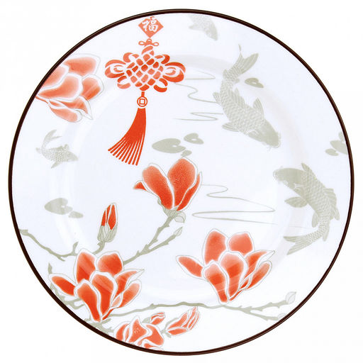 Благополучие Тарелка мелкая фарфоровая 152мм, обертовая деколь, отводка (Китай)