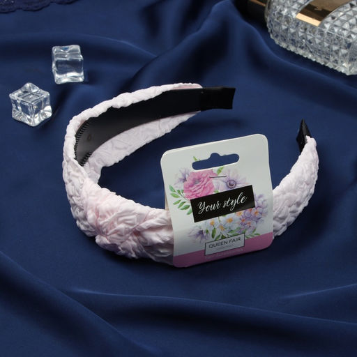 Цена за 2 шт. Ободок для волос «Каприз», 2.5 см, светло-розовый