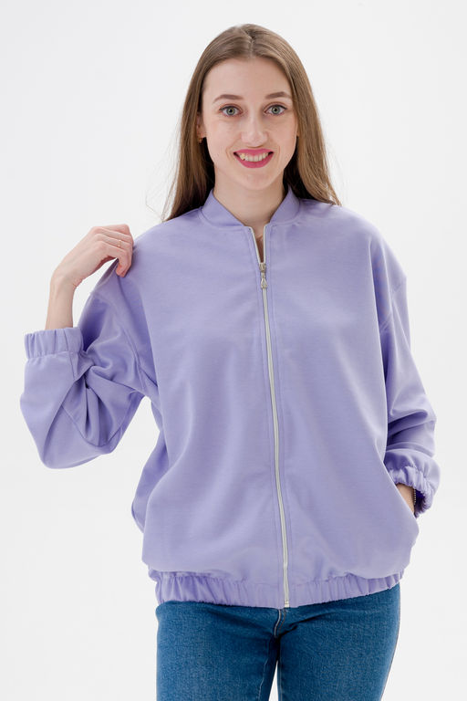 Бомбер из коттон фита сирень - Амадэль фото 5