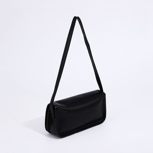 Сумка женская мессенджер на клапане, 23×6.5×12 см, чёрная