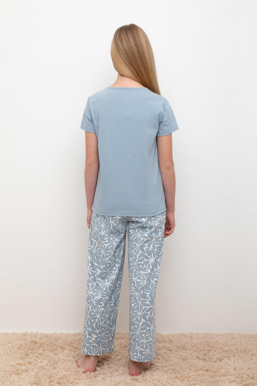 КБ 2827/пыльно-синий,блики на воде пижама для дев