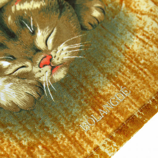 "Япония-2017" Полотенце махровое 34х78см, плотность 300гр/м2, 100% хлопок, "Котята", оранжевый, Bolangde (Китай)