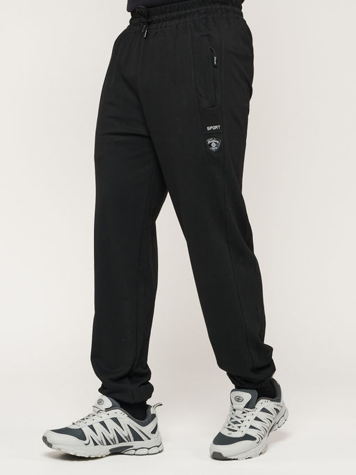 Брюки джоггеры спортивные большого размера мужские черного цвета 006Ch - FUYOUKAI фото 13