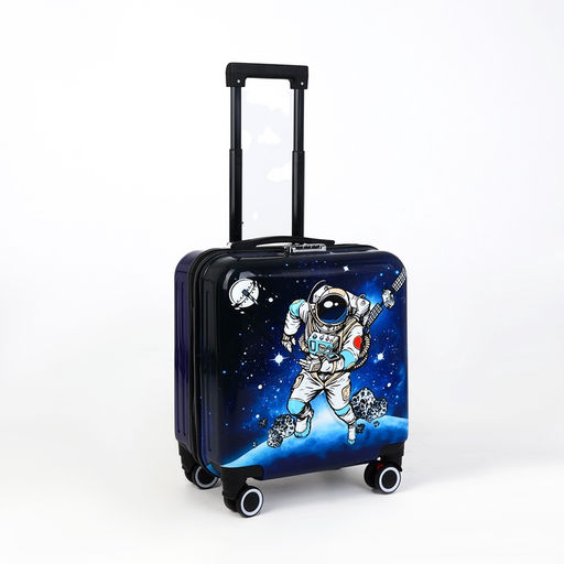 Чемодан детский на колёсах 41 л (S), на молнии, с кодовым замком, 4 колеса, синий