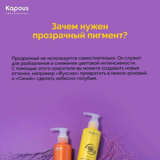 Синий Краситель прямого действия для волос Rainbow, 150 мл - Kapous professional фото 4