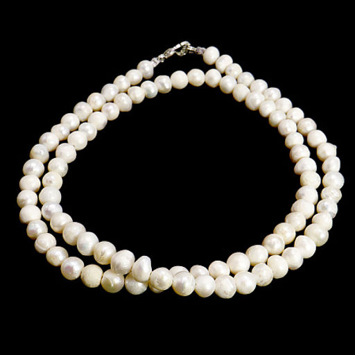 Бусы натуральный крупный жемчуг - камень королев, дарующий любовь и счастье